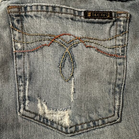 Lucky Brand Dungarees Lily May Crop Y2K Throw Back Capri Crop Jeans Sz 14 Sz 32 - Picture 7 of 8
